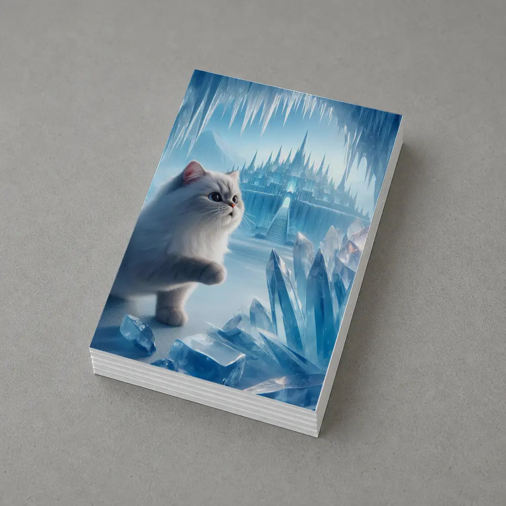White Persian Cat Ice Crystal Fantasy Cave – Postcards