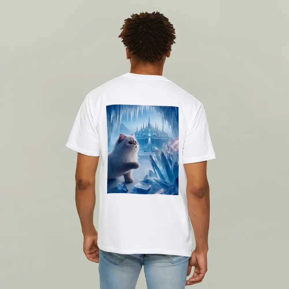 White Persian Cat Ice Crystal Fantasy Cave – T-Shirts