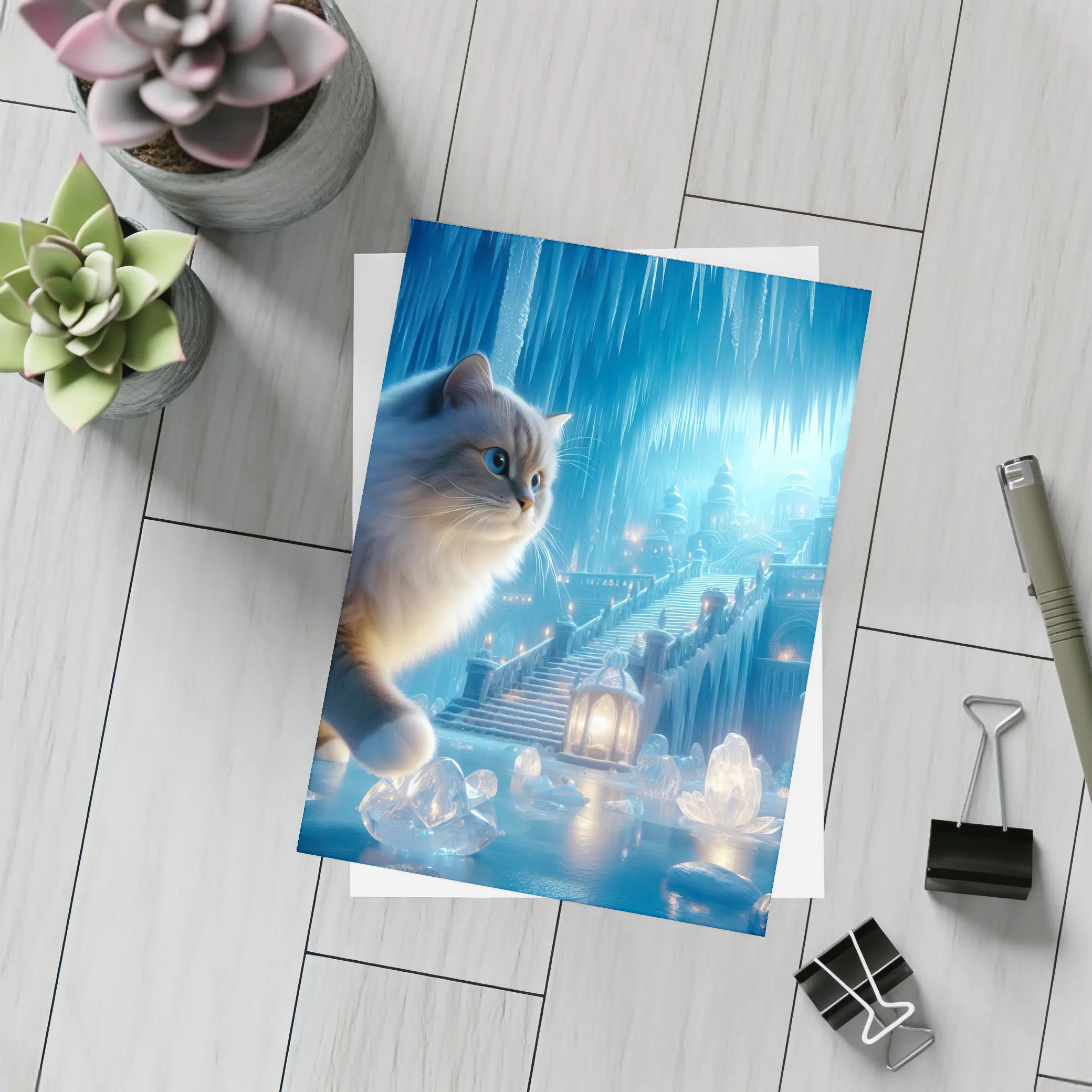 Ragdoll Cat Blue Ice Palace Fantasy – Postcards