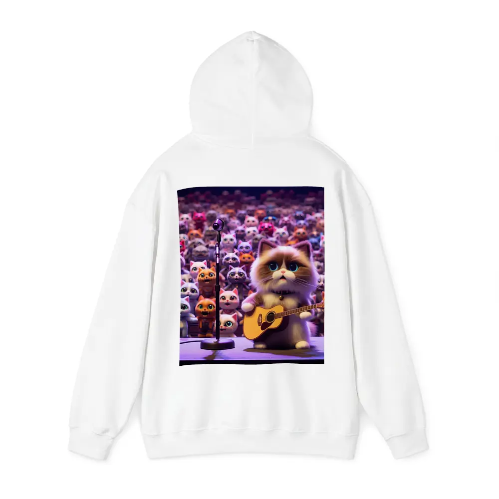 Cute Cat Playing Guitar On Stage – Hoodies