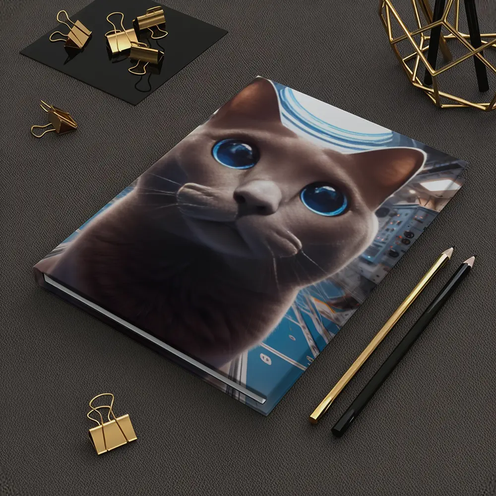 Russian Blue Cat Inside Space Station – Notebooks