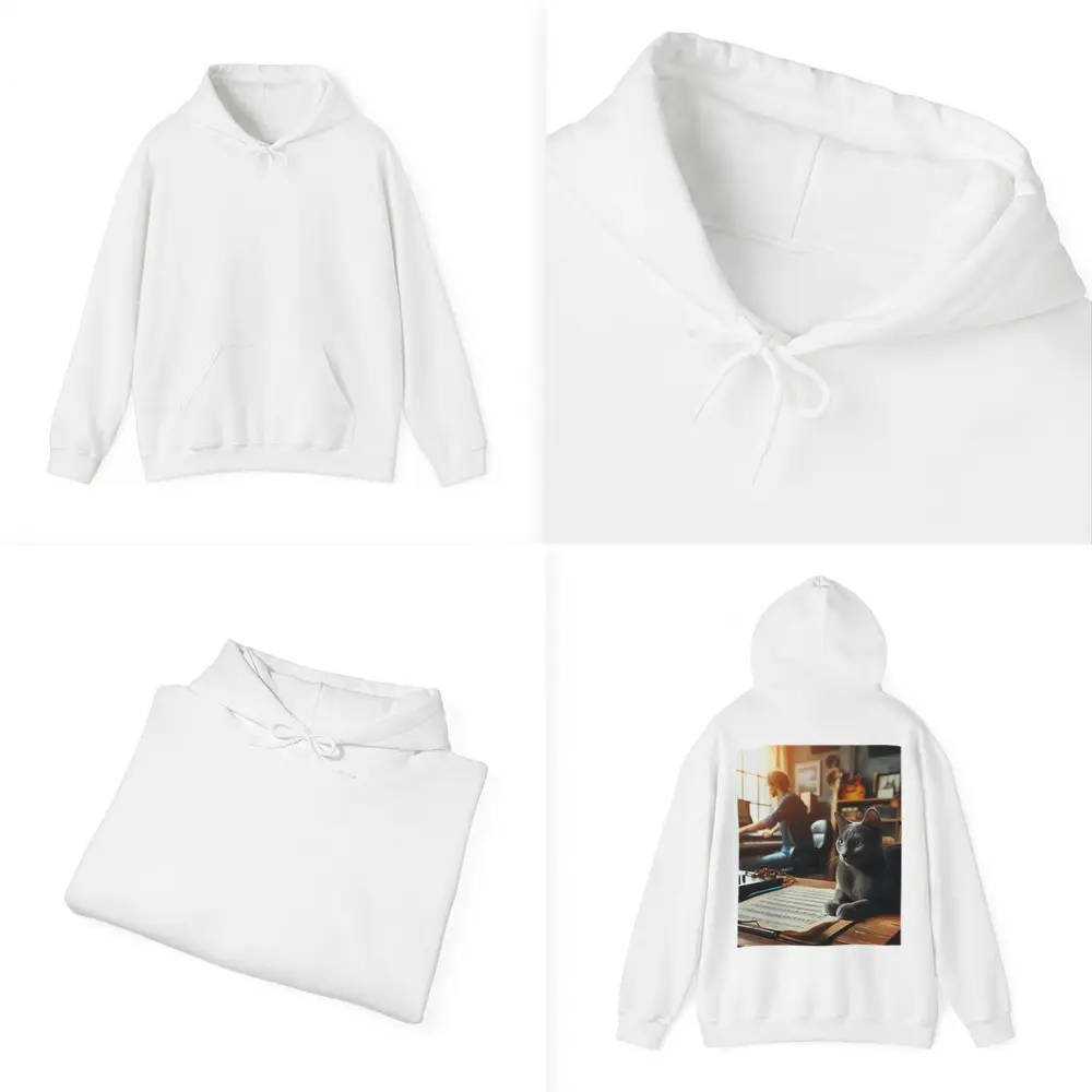 Russian Blue Cat Music Studio Scene – Hoodies