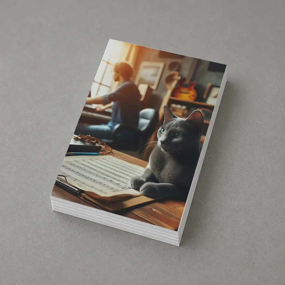 Russian Blue Cat Music Studio Scene – Postcards