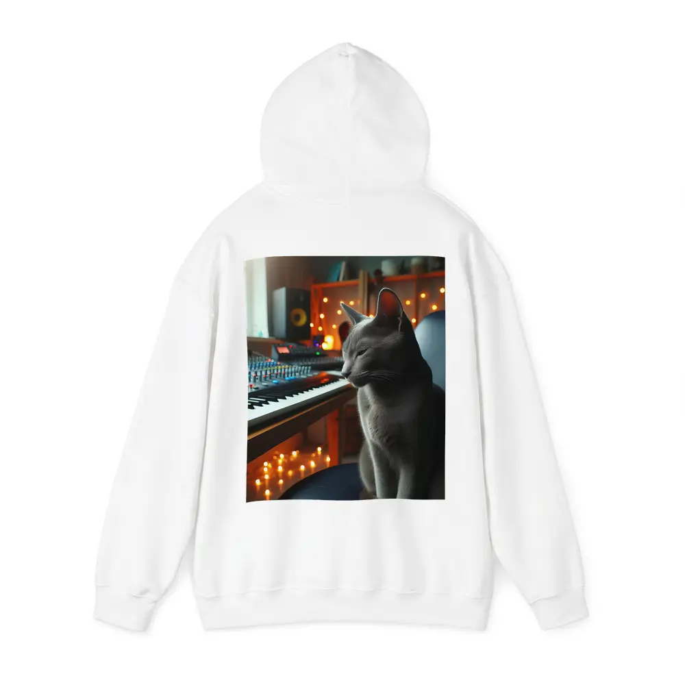 Russian Blue Cat Music Studio Keyboard – Hoodies