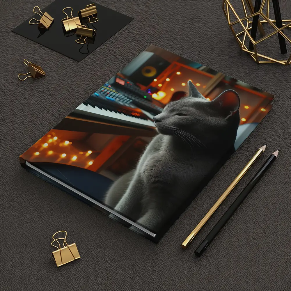 Russian Blue Cat Music Studio Keyboard – Notebooks
