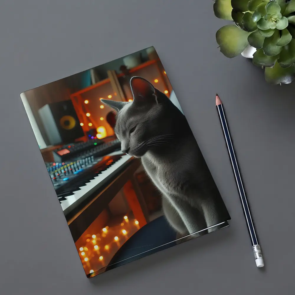 Russian Blue Cat Music Studio Keyboard – Notebooks