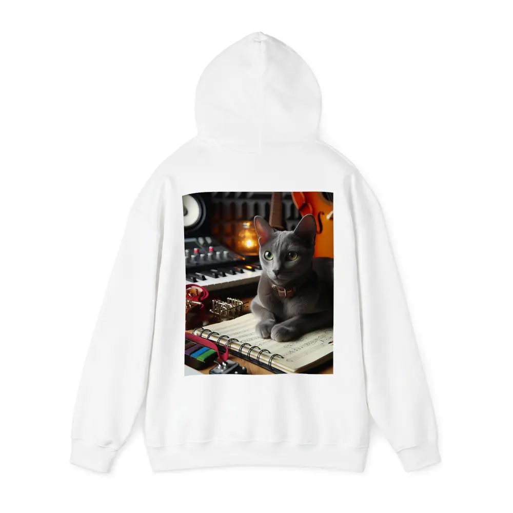 Russian Blue Cat Music Studio Scene – Hoodies