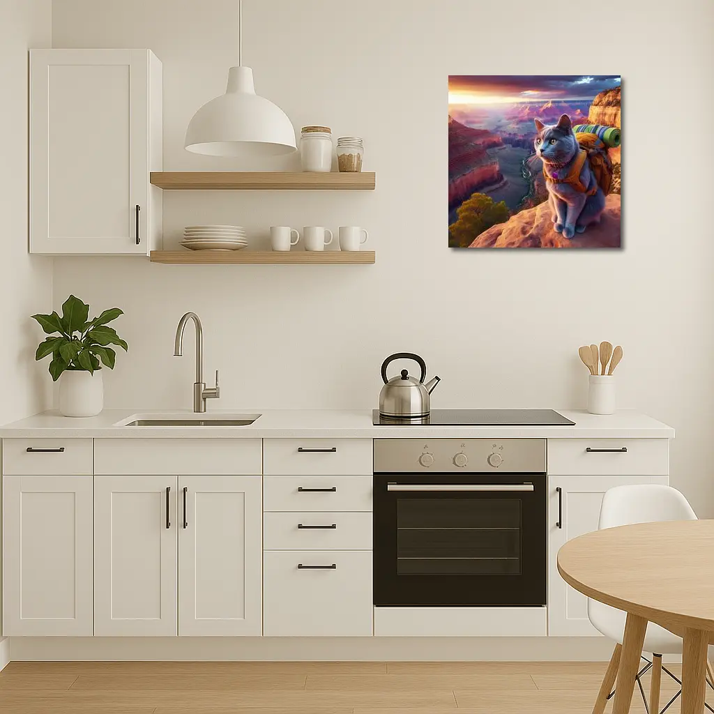 Gray Cat Hiking Grand Canyon Sunset – Wall Art