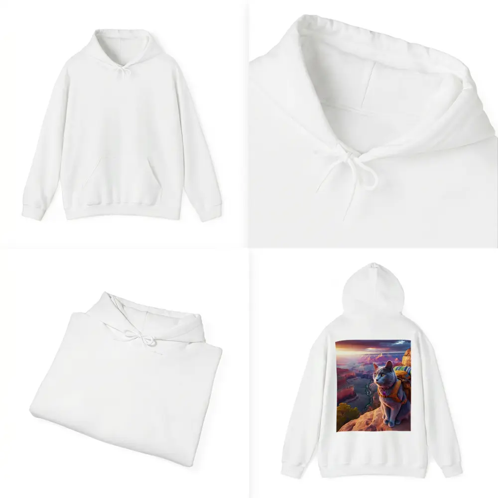 Gray Cat Hiking Grand Canyon Sunset – Hoodies