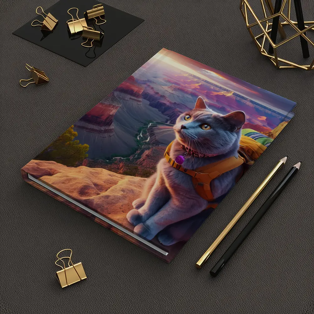 Gray Cat Hiking Grand Canyon Sunset – Notebooks