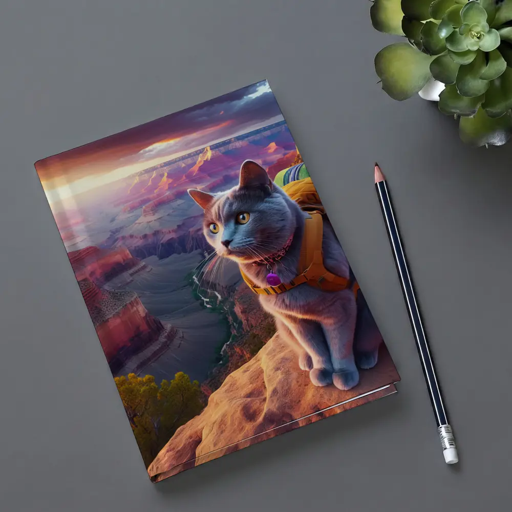 Gray Cat Hiking Grand Canyon Sunset – Notebooks