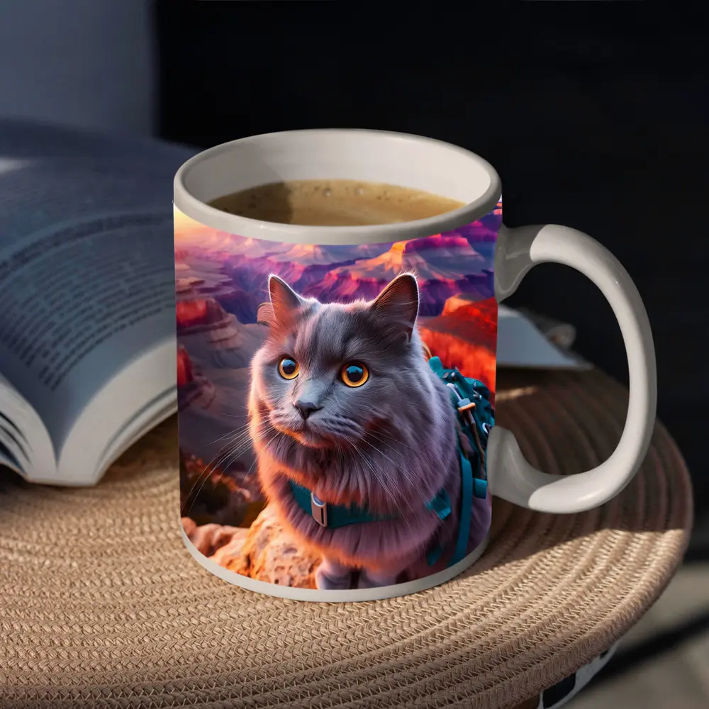 Gray Cat Grand Canyon Sunset Adventure – Mugs