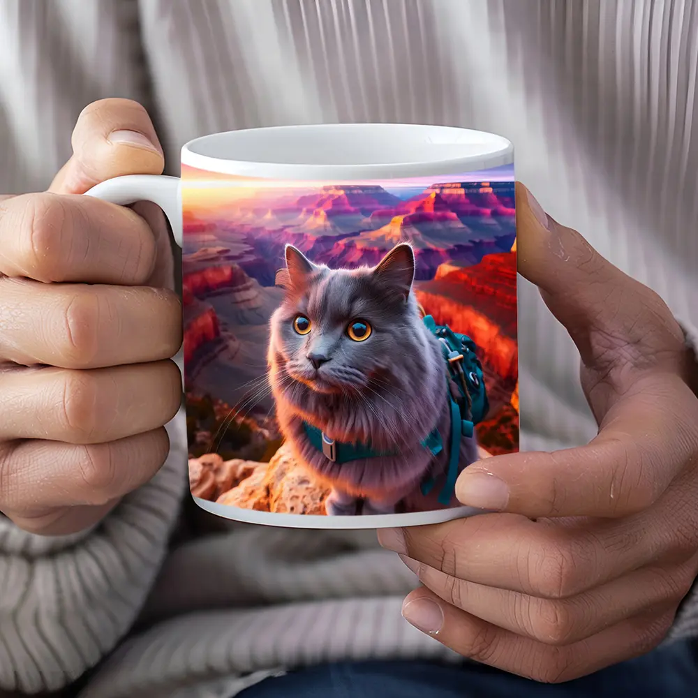 Gray Cat Grand Canyon Sunset Adventure – Mugs