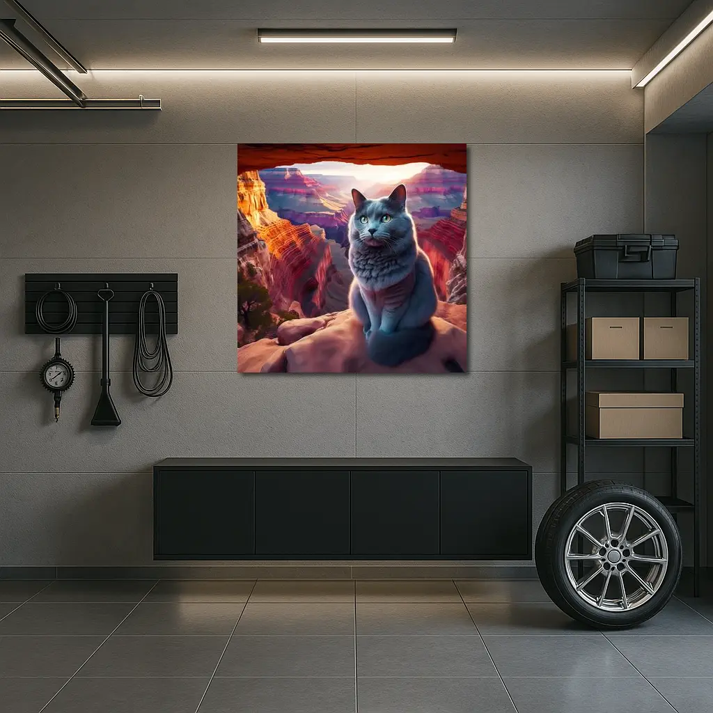 Russian Blue Cat Grand Canyon Sunset – Wall Art