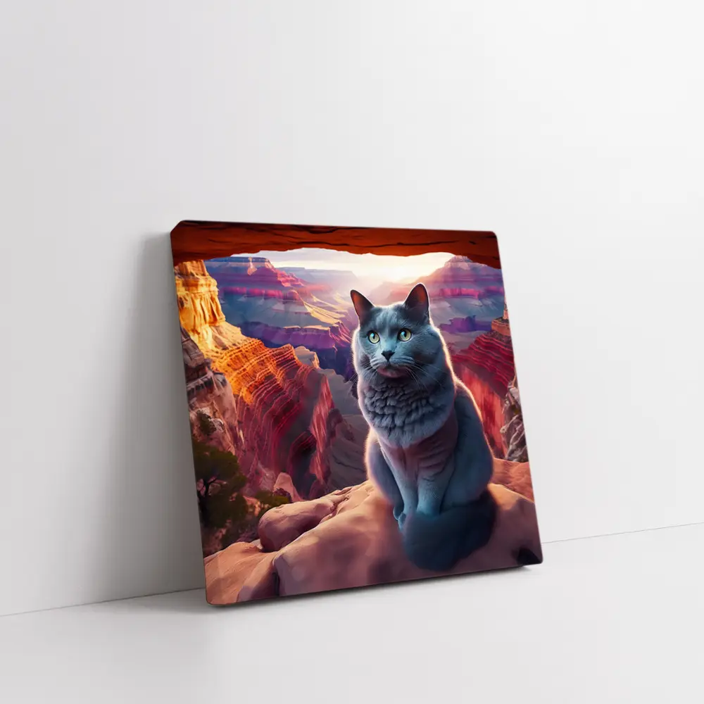 Russian Blue Cat Grand Canyon Sunset – Wall Art
