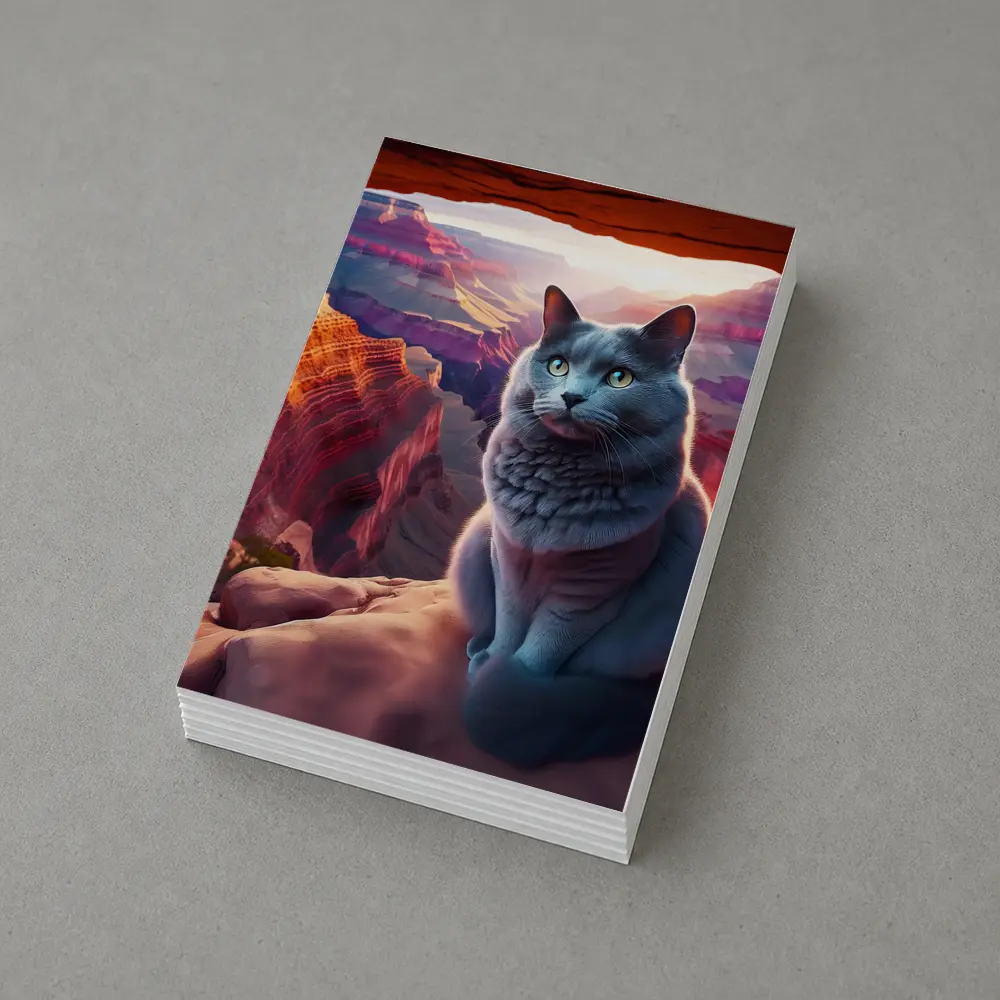 Russian Blue Cat Grand Canyon Sunset – Postcards
