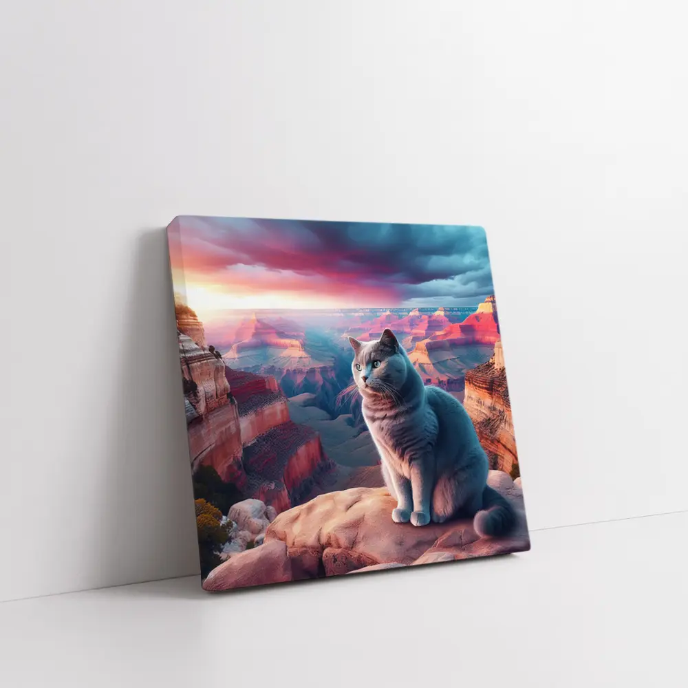 Russian Blue Cat Grand Canyon Sunset – Wall Art