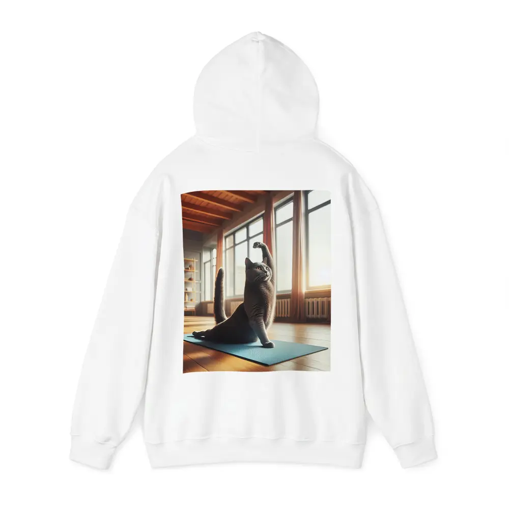 Gray Cat Doing Yoga Sunny Studio – Hoodies