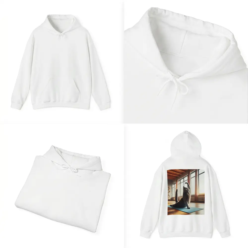 Gray Cat Doing Yoga Sunny Studio – Hoodies
