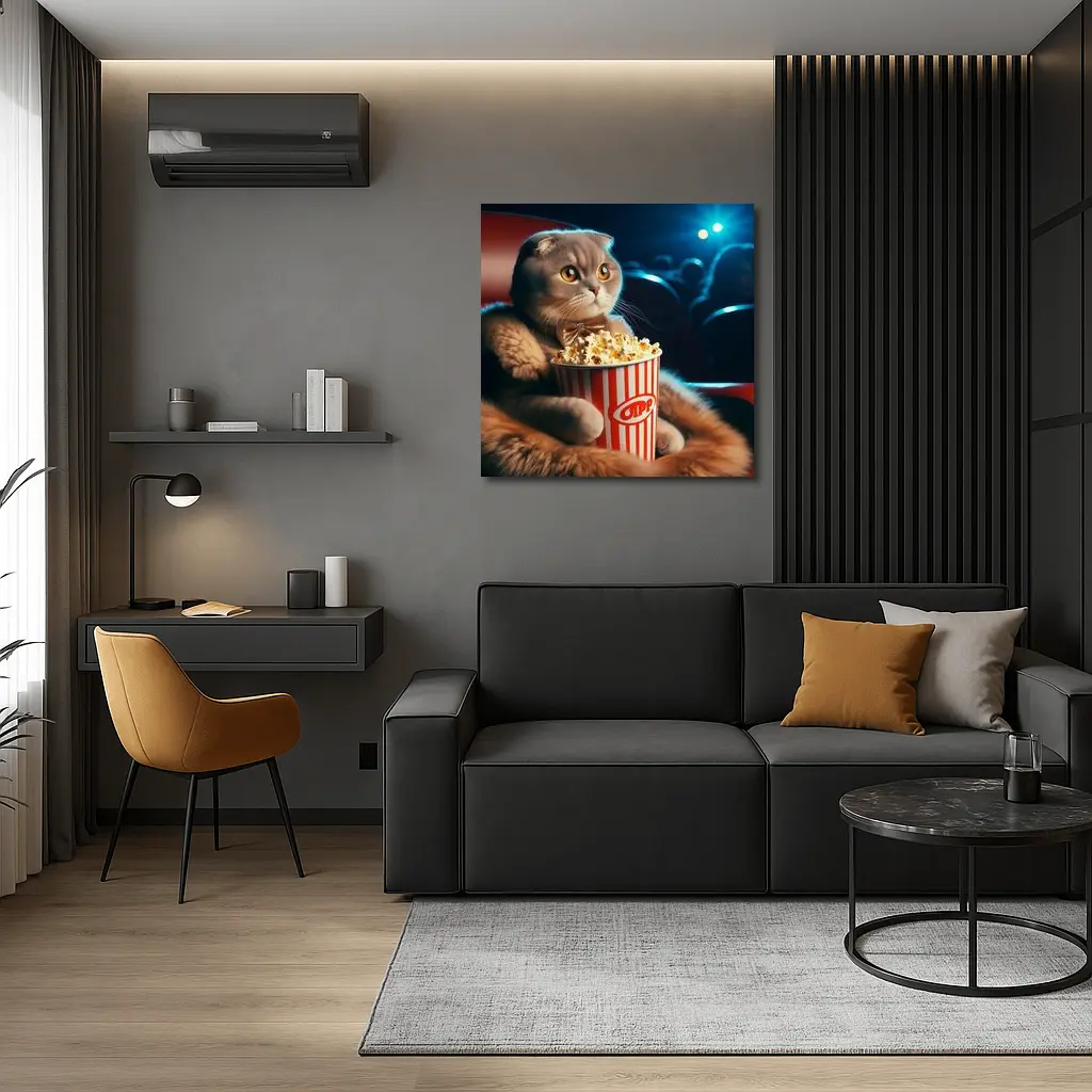 Scottish Fold Cat Cinema Popcorn Bow Tie – Wall Art