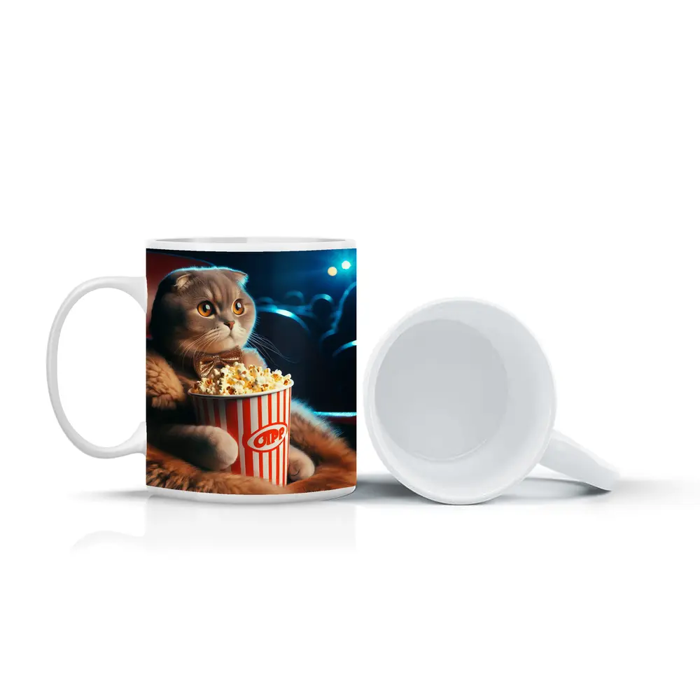 Scottish Fold Cat Cinema Popcorn Bow Tie – Mugs