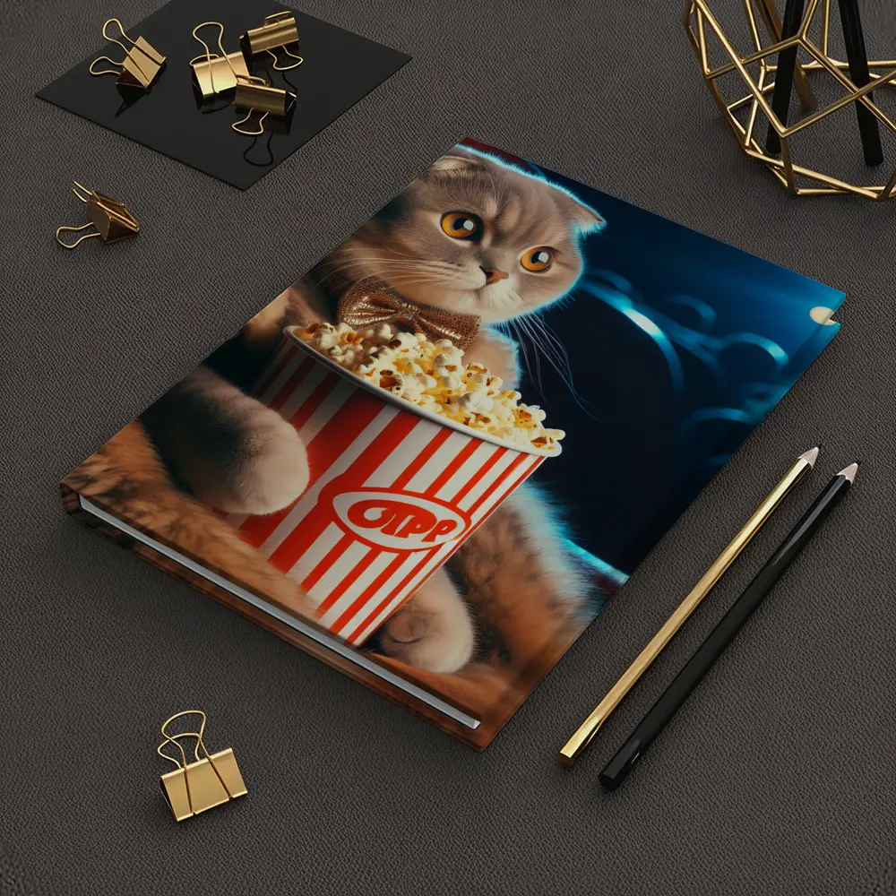 Scottish Fold Cat Cinema Popcorn Bow Tie – Notebooks
