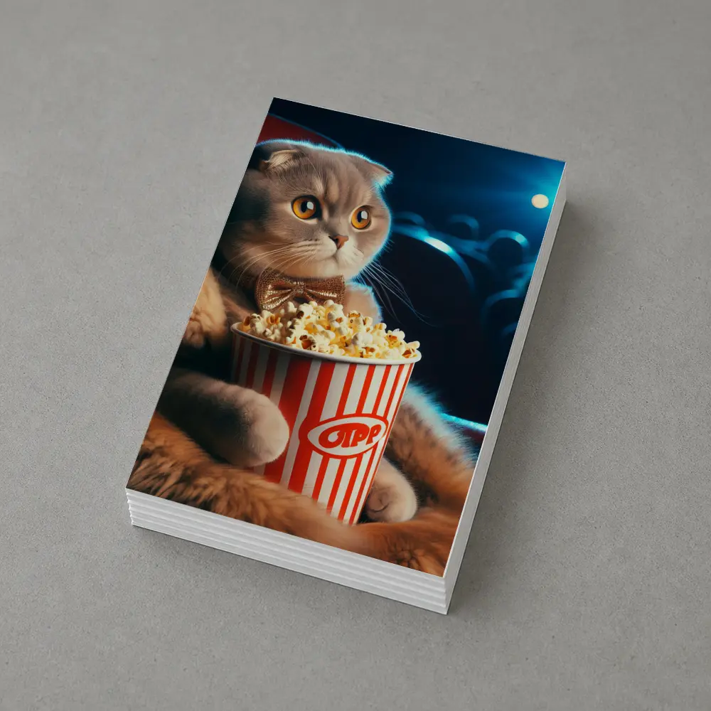 Scottish Fold Cat Cinema Popcorn Bow Tie – Postcards