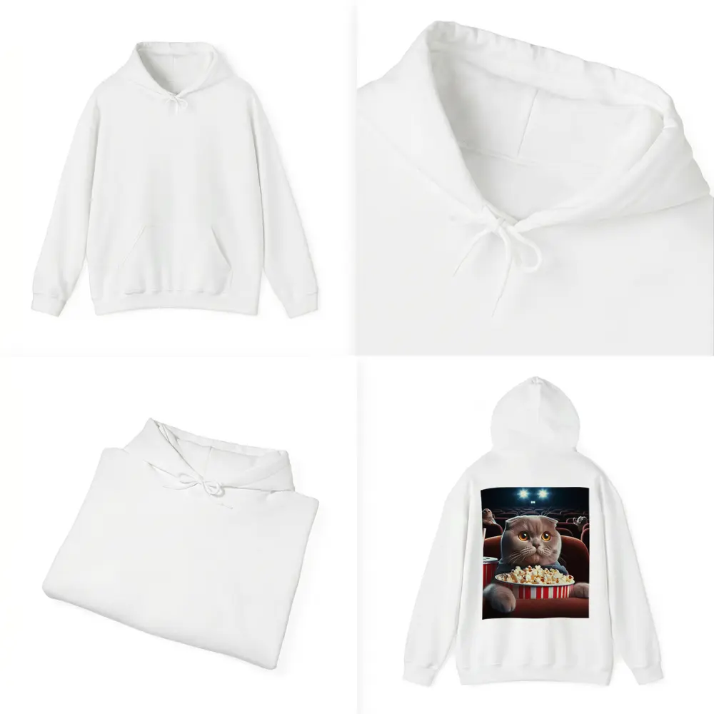 Scottish Fold Cat Cinema Popcorn Movie Night – Hoodies