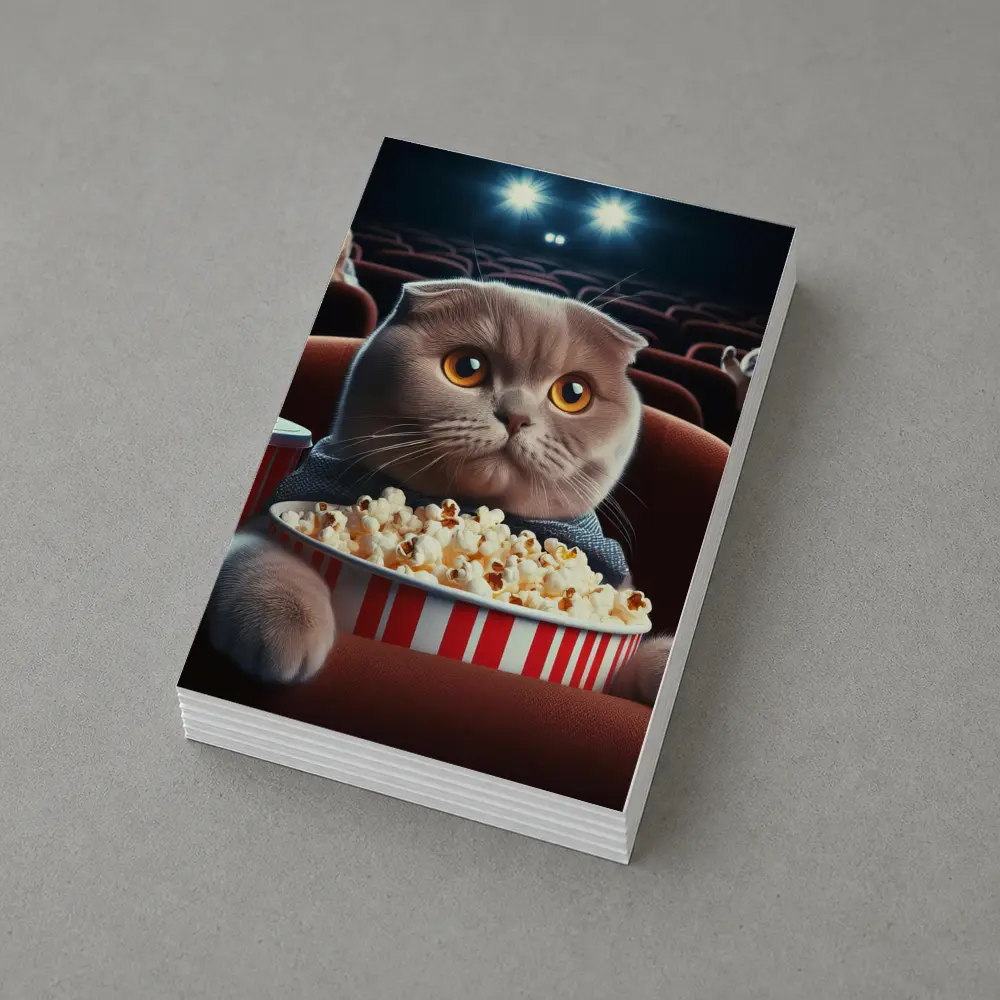 Scottish Fold Cat Cinema Popcorn Movie Night – Postcards