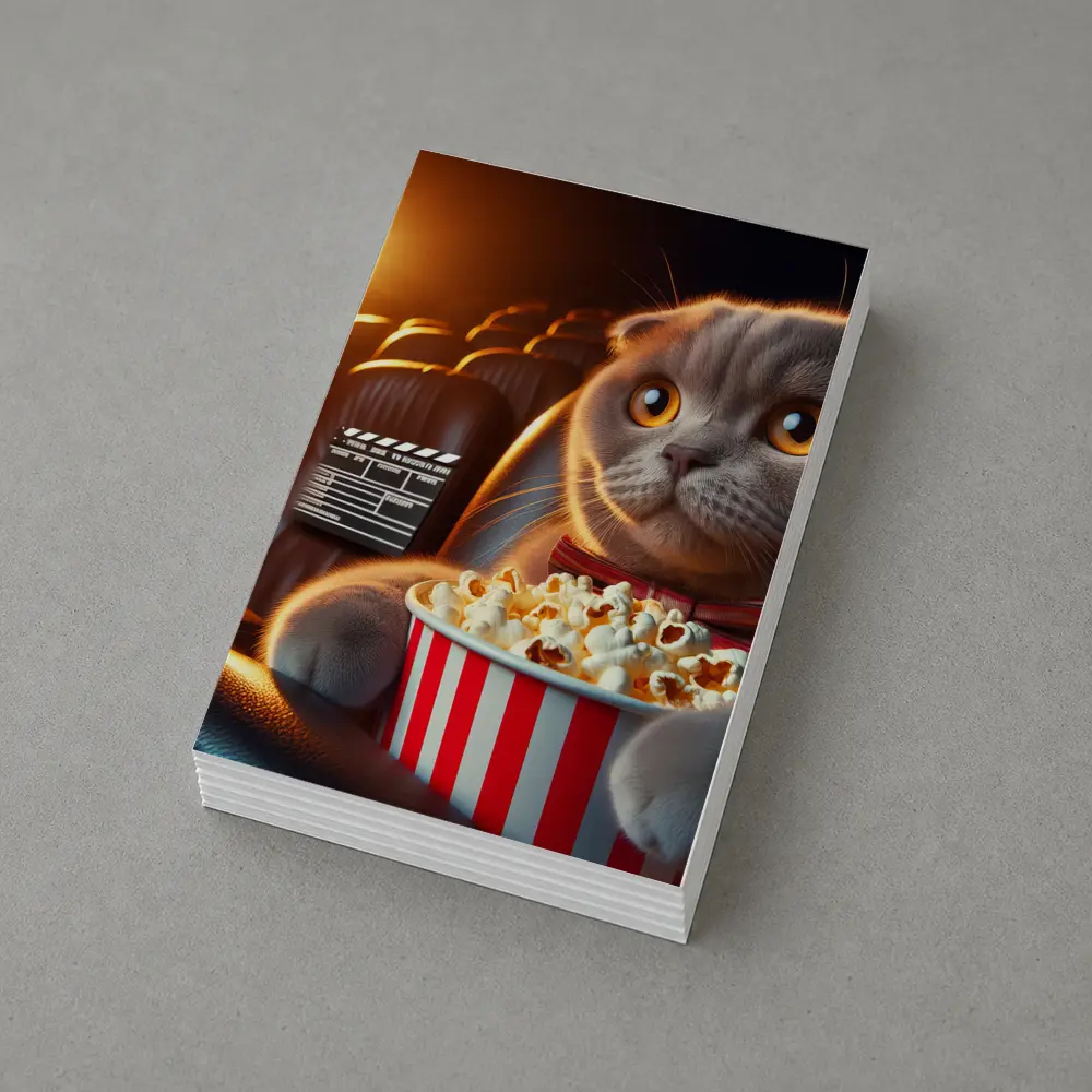 Scottish Fold Cat Cinema Popcorn Movie Night – Postcards