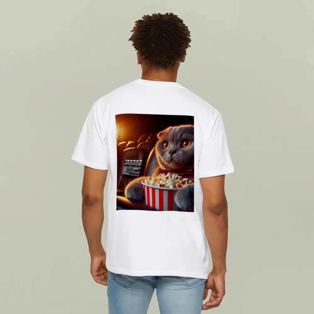 Scottish Fold Cat Cinema Popcorn Movie Night – T-Shirts