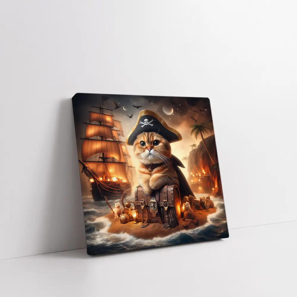 Scottish Fold Pirate Cat Treasure Island Fantasy – Wall Art
