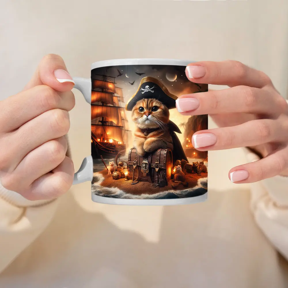 Scottish Fold Pirate Cat Treasure Island Fantasy – Mugs