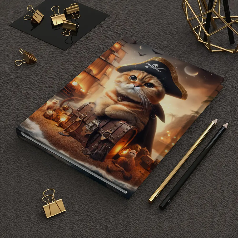 Scottish Fold Pirate Cat Treasure Island Fantasy – Notebooks