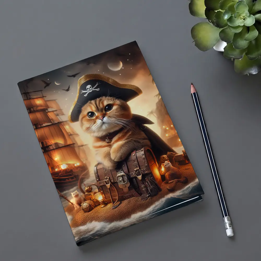 Scottish Fold Pirate Cat Treasure Island Fantasy – Notebooks