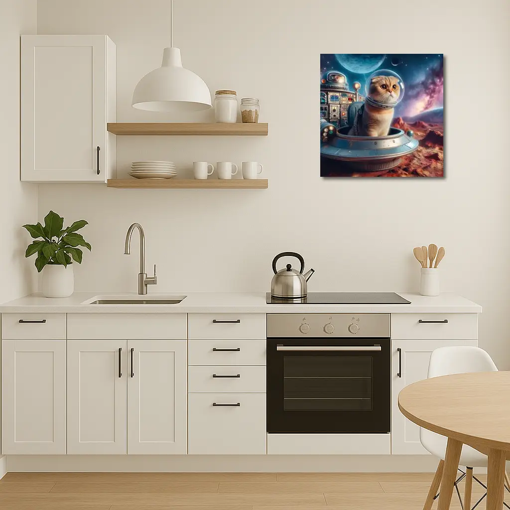 Scottish Fold Cat Astronaut Space Planet – Wall Art