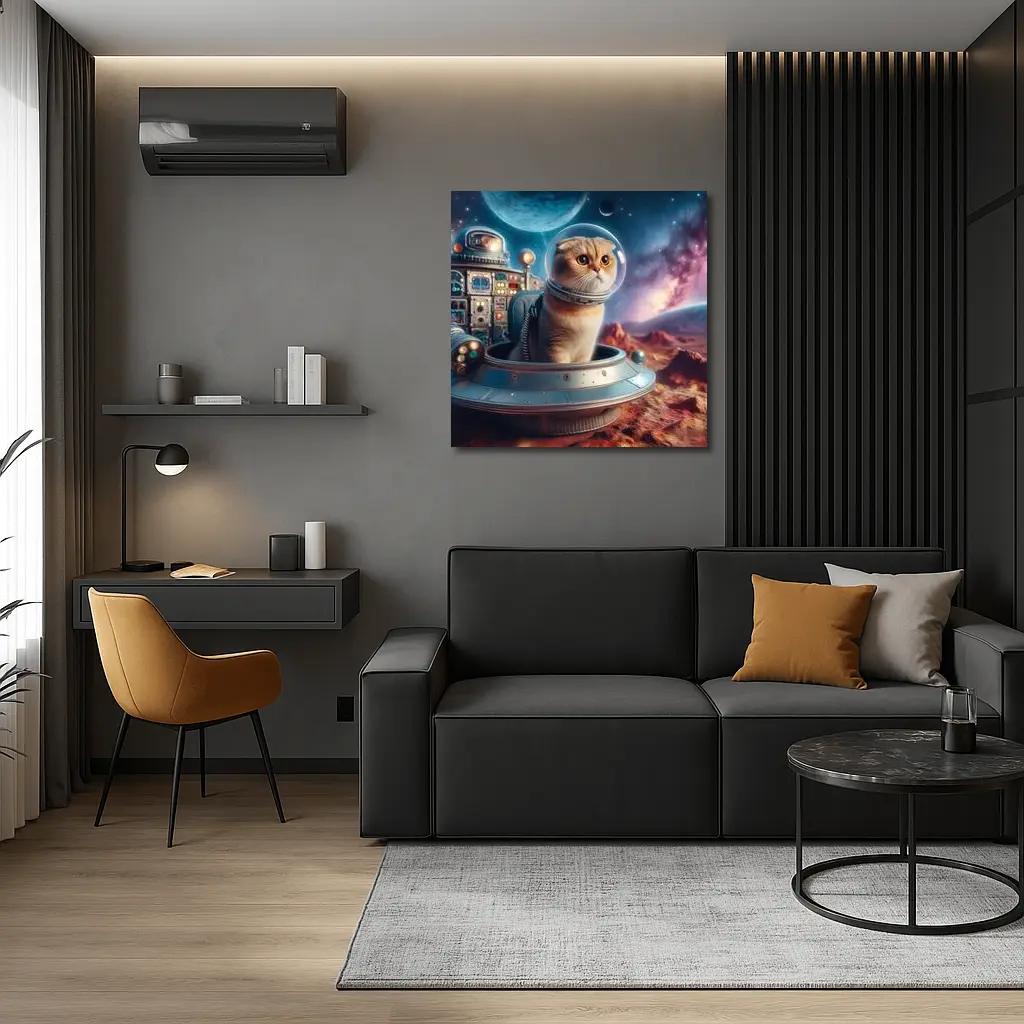 Scottish Fold Cat Astronaut Space Planet – Wall Art
