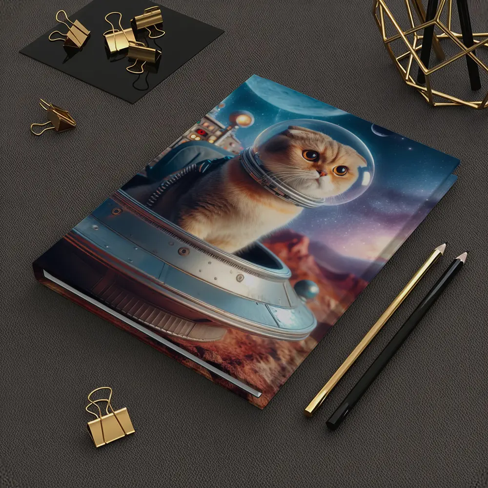 Scottish Fold Cat Astronaut Space Planet – Notebooks