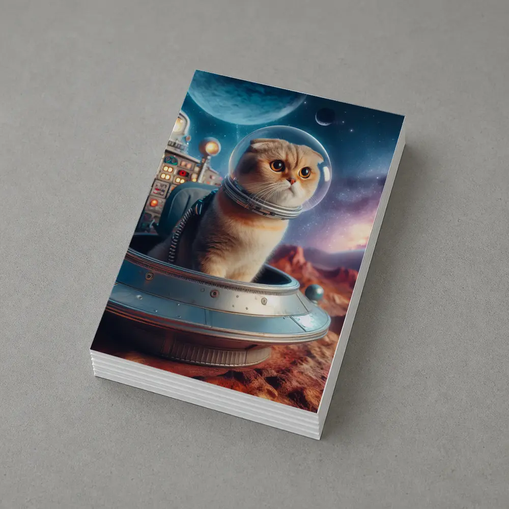 Scottish Fold Cat Astronaut Space Planet – Postcards