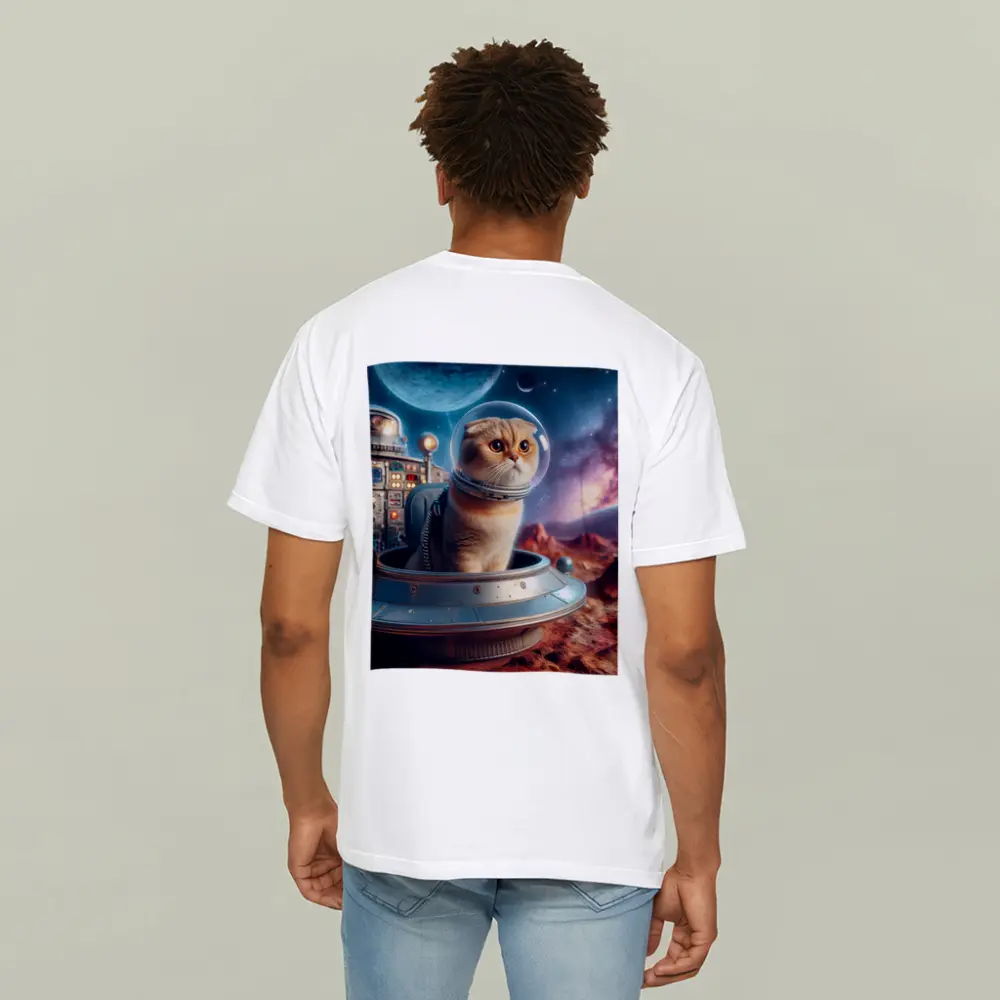 Scottish Fold Cat Astronaut Space Planet – T-Shirts