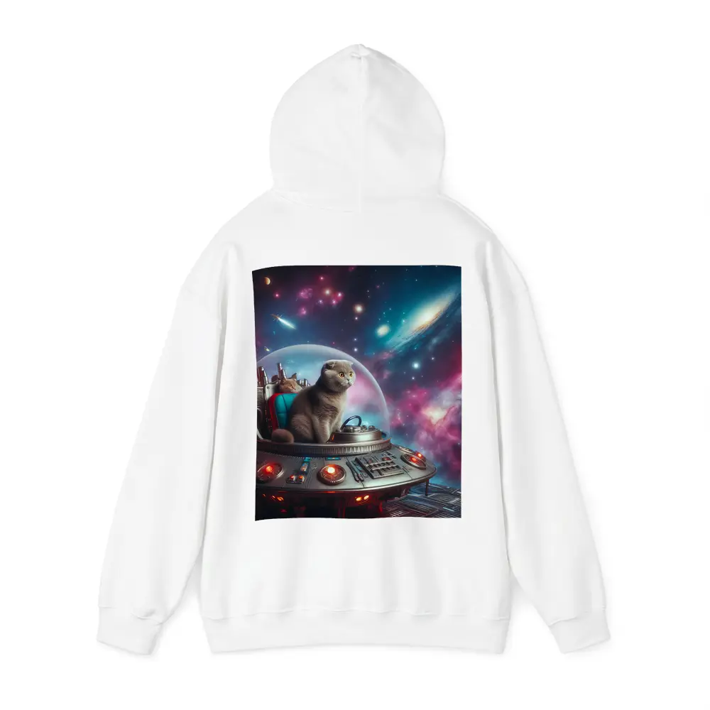 Scottish Fold Cat Piloting Space UFO – Hoodies