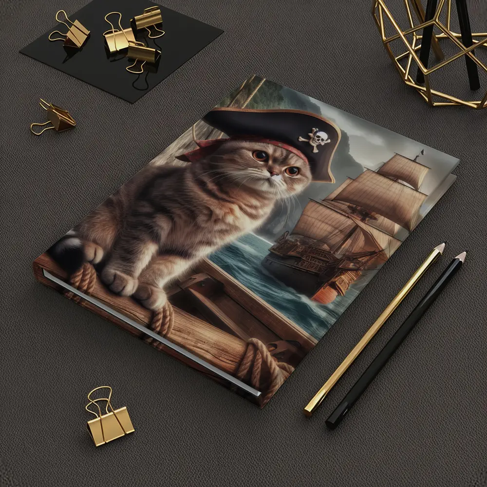 Scottish Fold Pirate Cat Ship Ocean – Notebooks