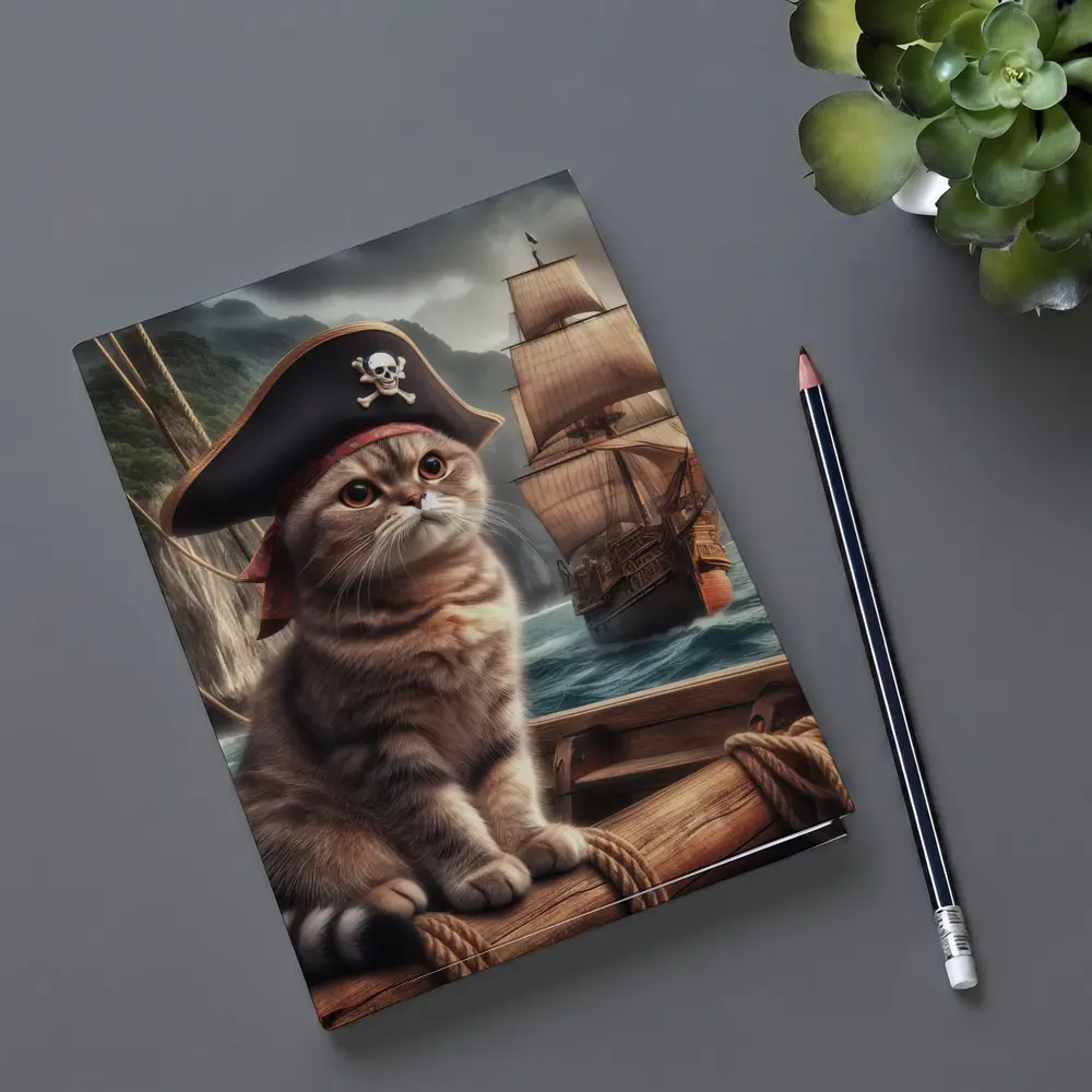 Scottish Fold Pirate Cat Ship Ocean – Notebooks