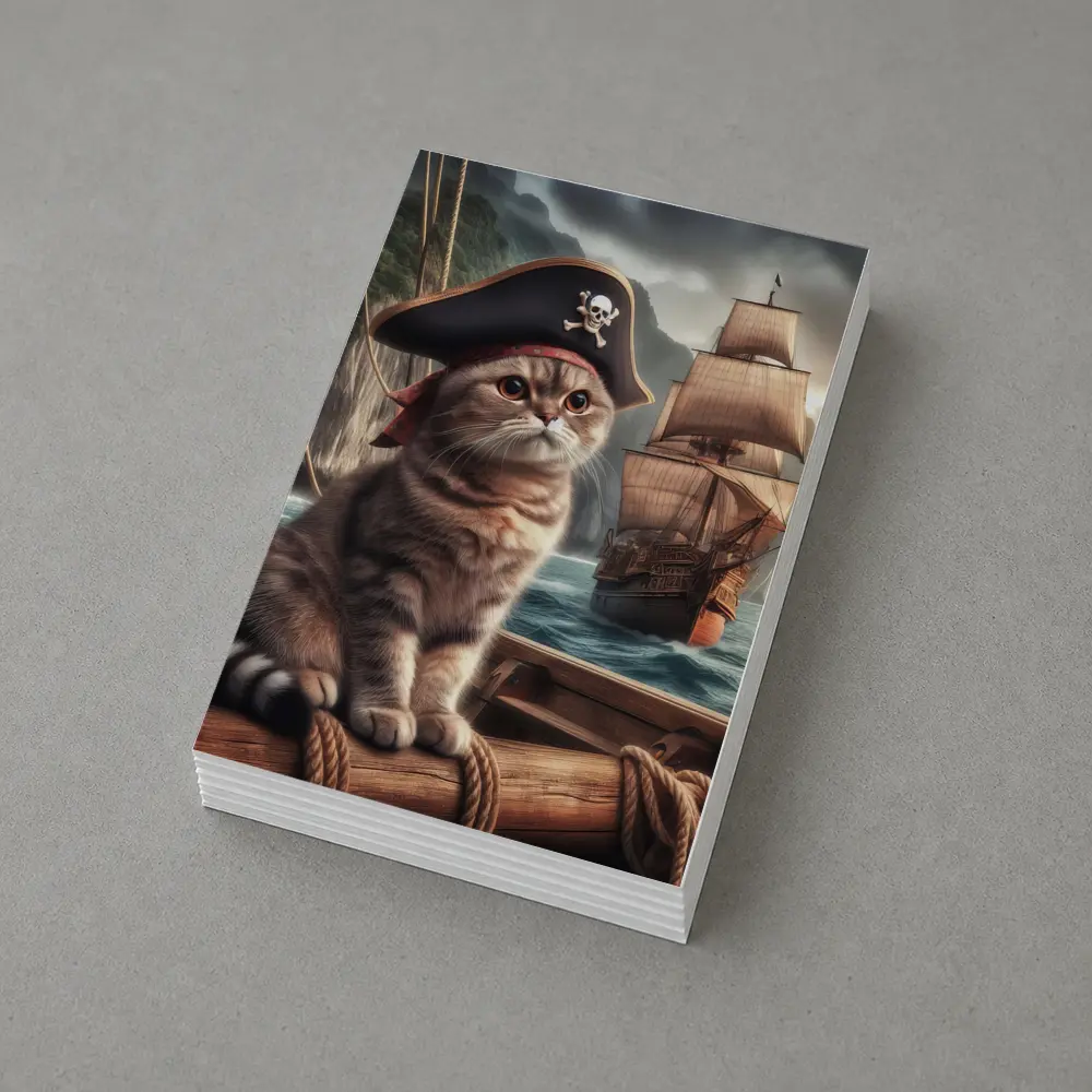 Scottish Fold Pirate Cat Ship Ocean – Postcards