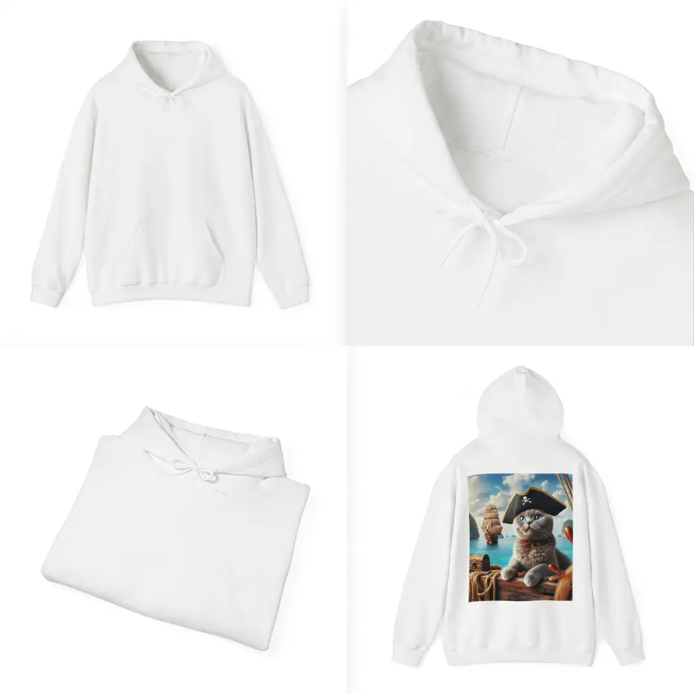 Scottish Fold Pirate Cat On Ship – Hoodies