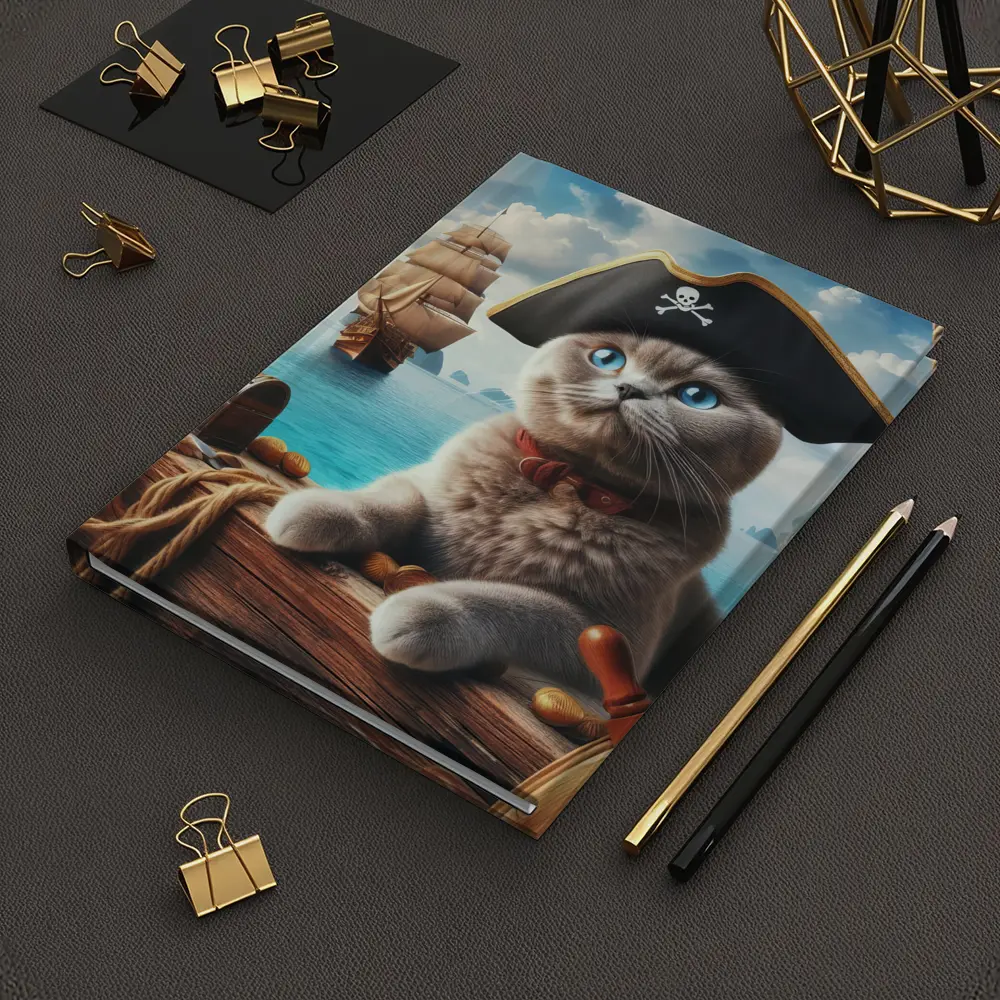 Scottish Fold Pirate Cat On Ship – Notebooks