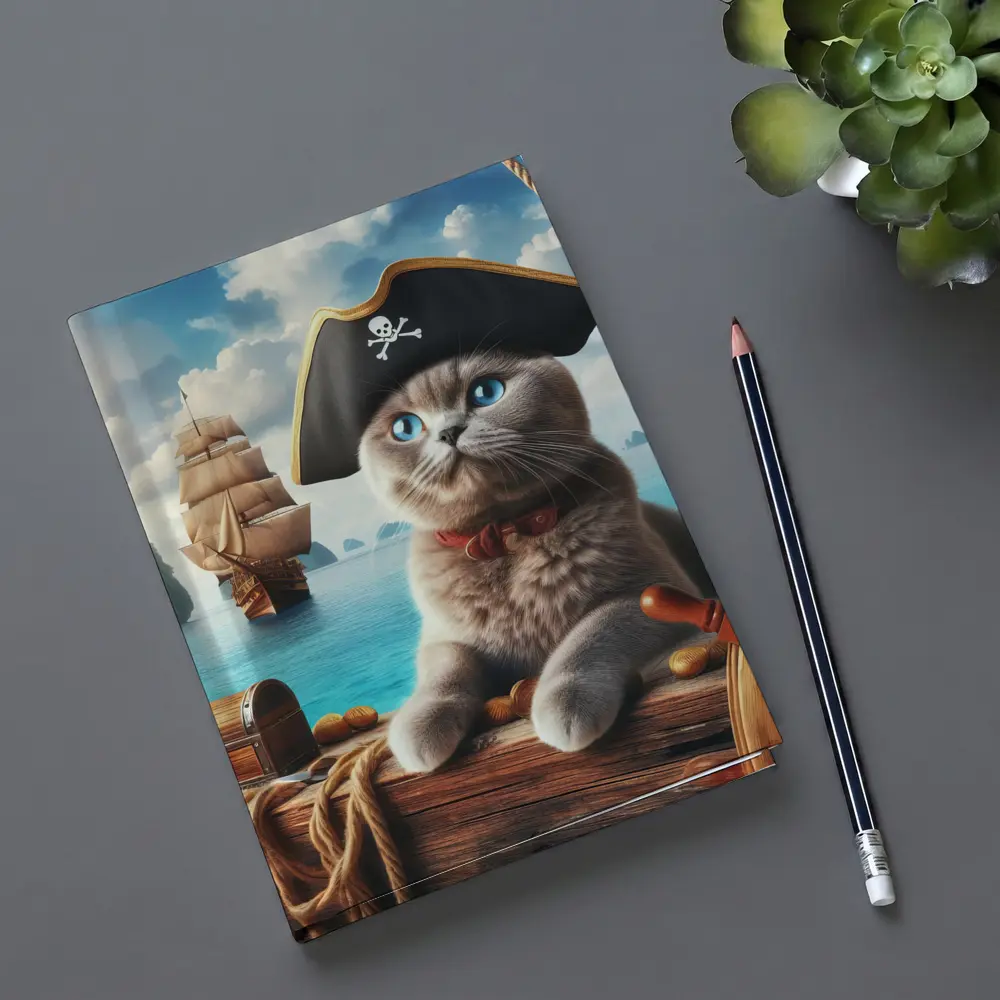 Scottish Fold Pirate Cat On Ship – Notebooks