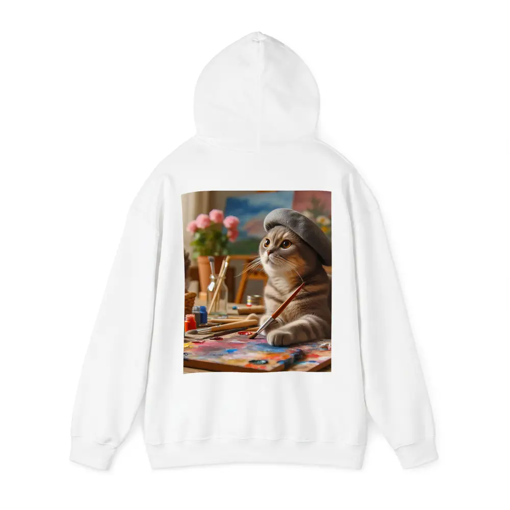Scottish Fold Cat Artist Painting Studio – Hoodies