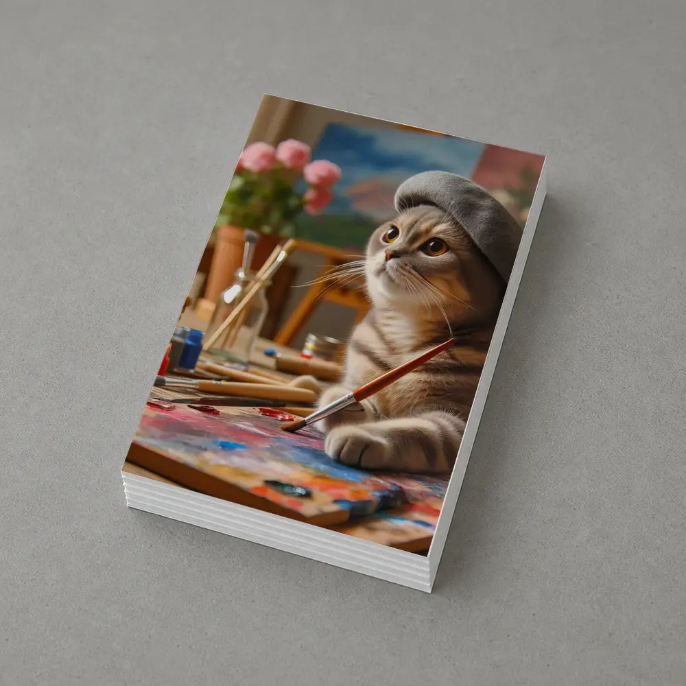 Scottish Fold Cat Artist Painting Studio – Postcards