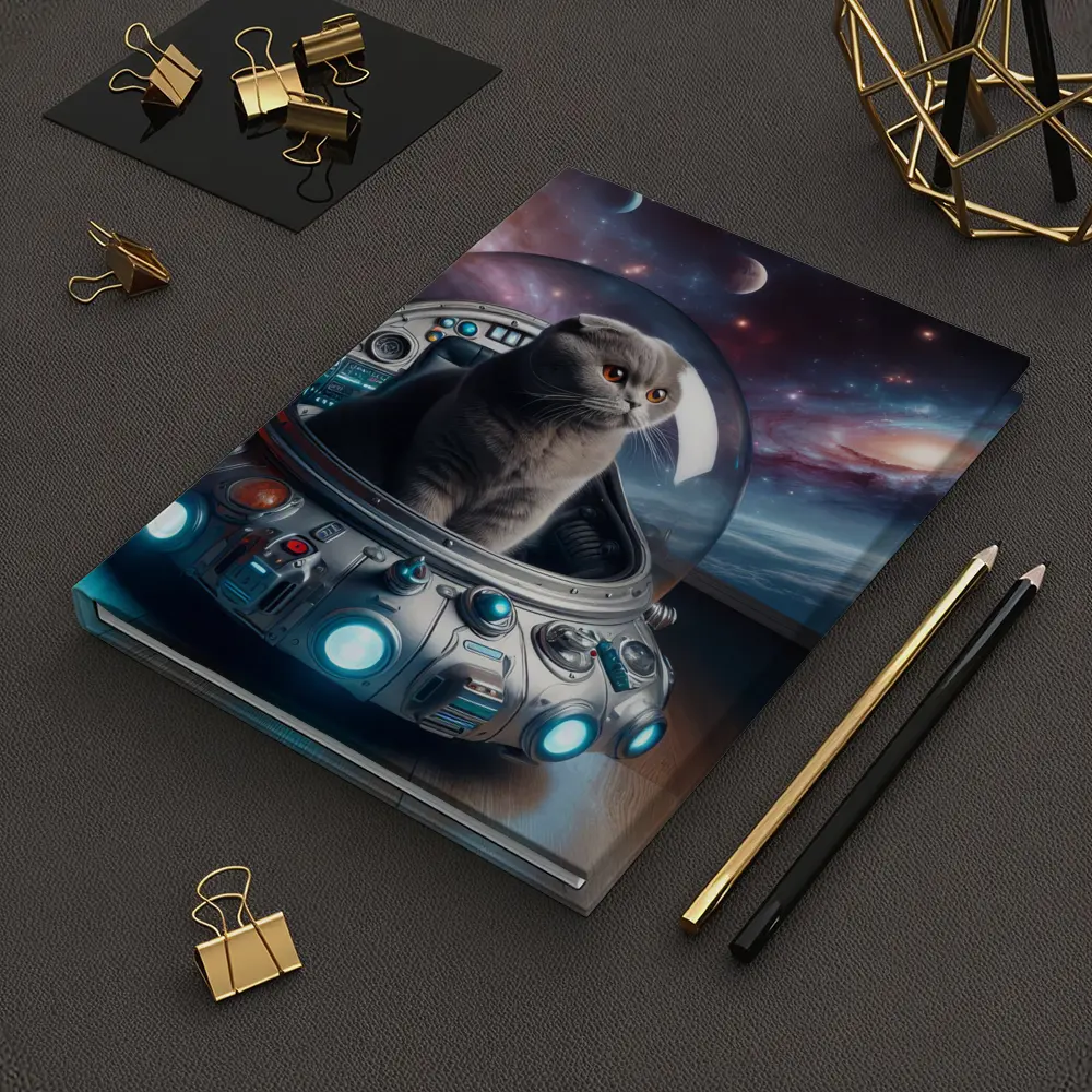 Scottish Fold Cat Space UFO Galaxy – Notebooks
